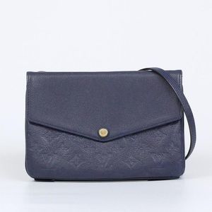 Louis Vuitton Twice Iris Shoulder Bag Amplant Leather Blue